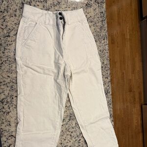 Everlane Way-High Straight Crop Pants – White – Size 8